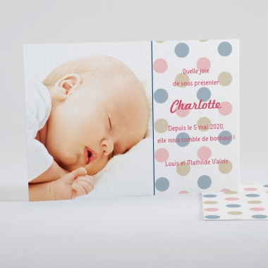 Faire-part de naissance Jolies pastilles rondes