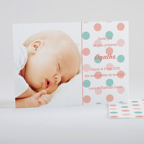 Faire-part de naissance Jolies pastilles rondes