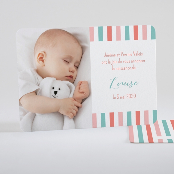 Faire-part de naissance Petites rayures photo