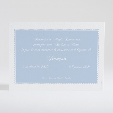 Faire-part de naissance Cadre perle chic