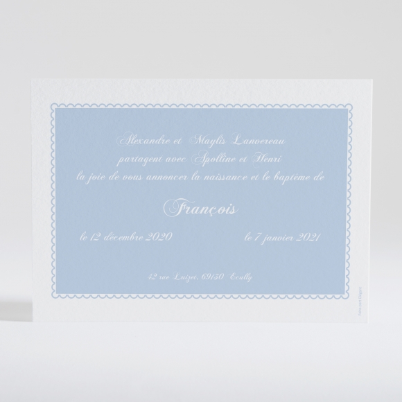 Faire-part de naissance Cadre perle chic