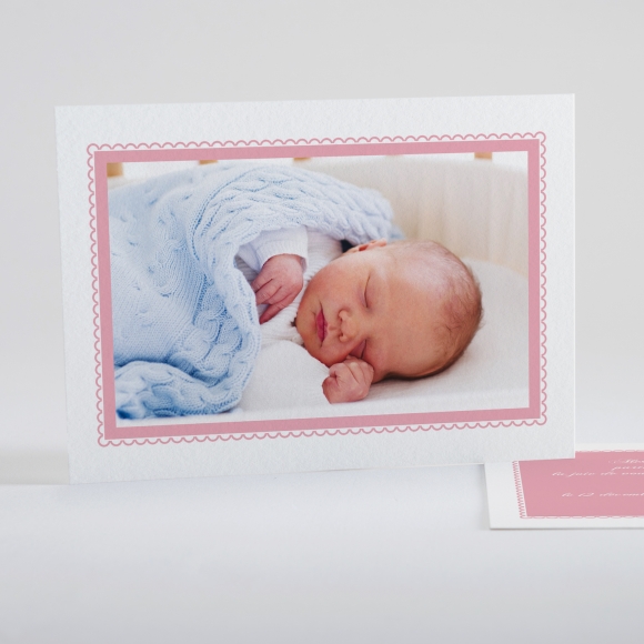 Faire-part de naissance Cadre perle chic