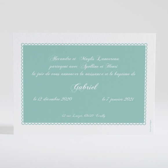 Faire-part de naissance Cadre perle chic