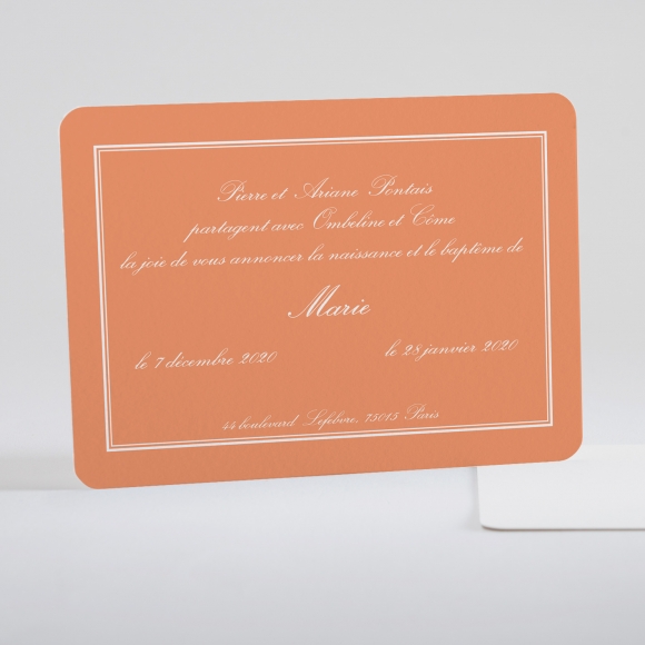 Faire-part de naissance Texte encadré classique
