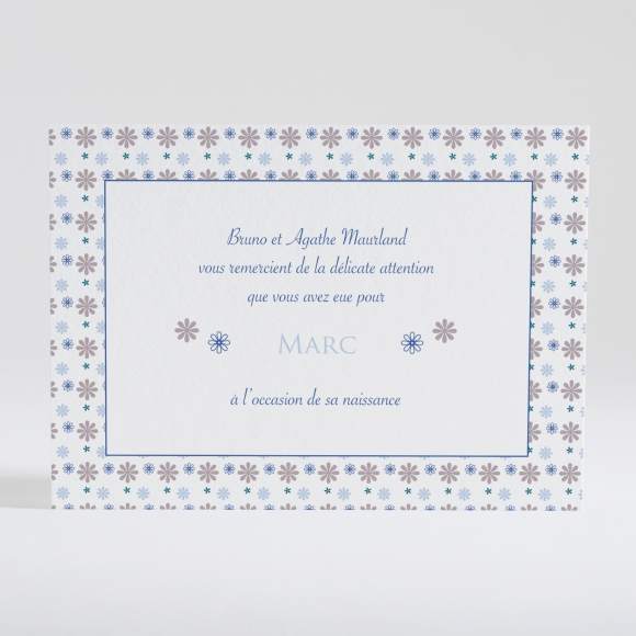 Remerciements naissance Pêle-mêle de fleurs
