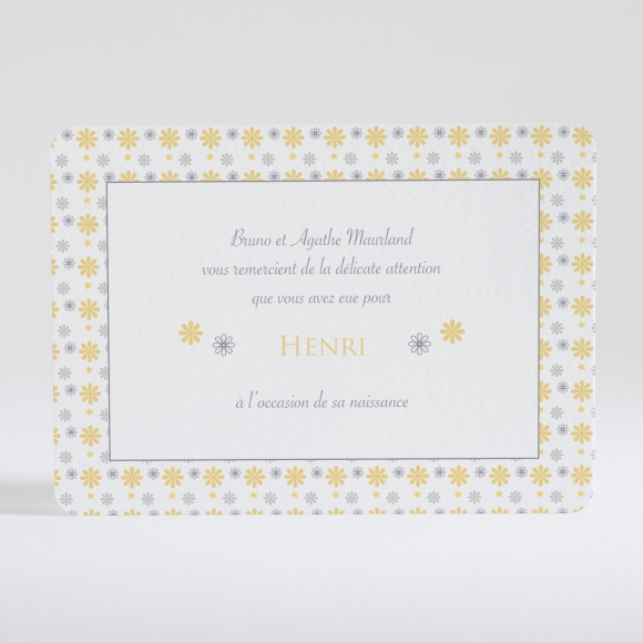 Remerciements naissance Pêle-mêle de fleurs