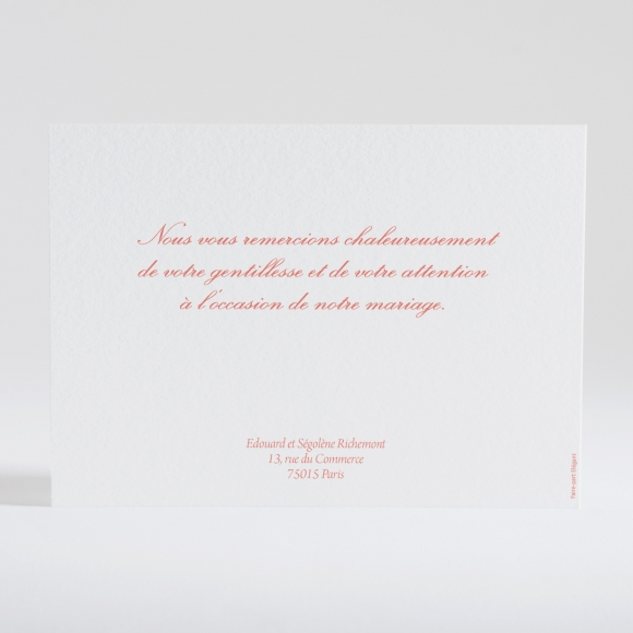 Remerciements mariage Traditionnel triptyque