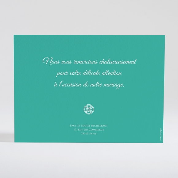 Remerciements mariage Uni & chic