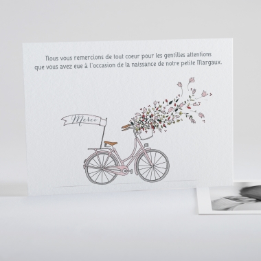 Remerciements naissance A bicyclette