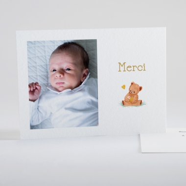 Remerciements naissance Nounours