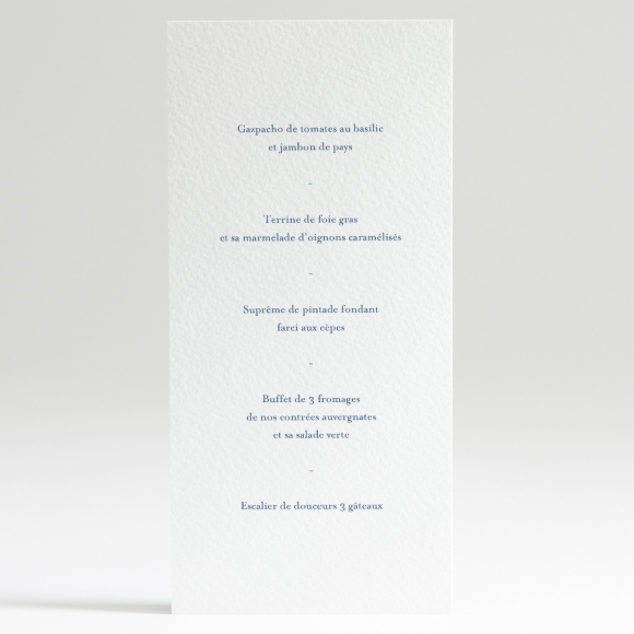 Menu mariage Tradi rectangle couleur