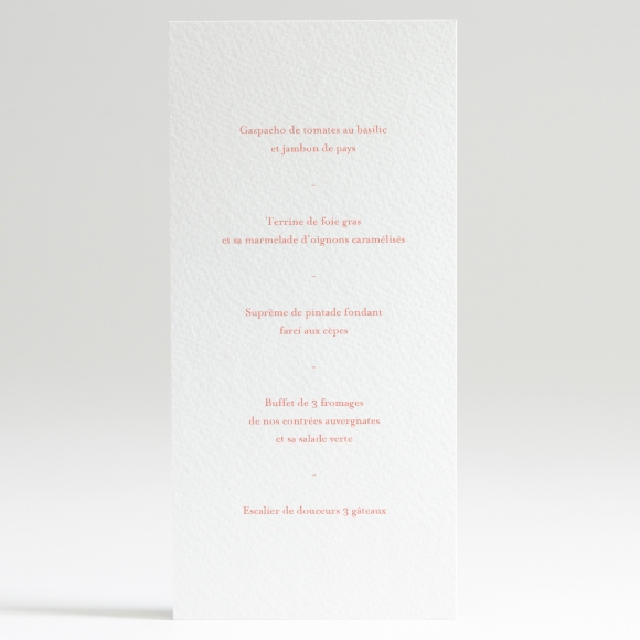 Menu mariage Tradi rectangle couleur