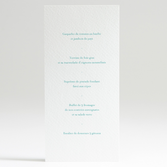 Menu mariage Tradi rectangle couleur