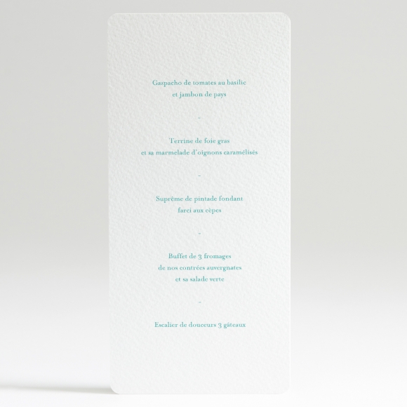 Menu mariage Tradi rectangle couleur