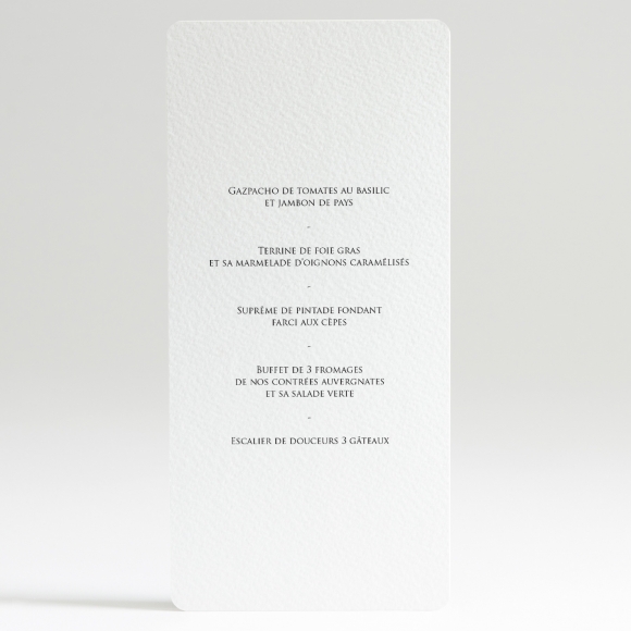 Menu mariage Portrait moderne