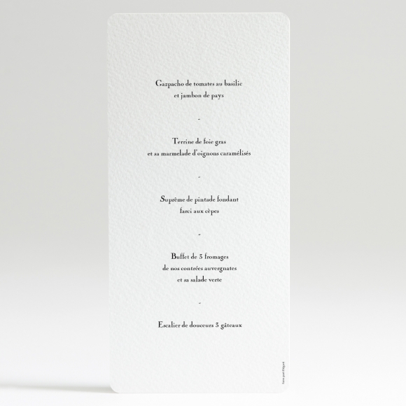 Menu mariage Ma belle étoile