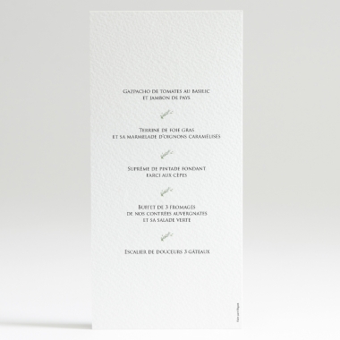 Menu mariage Romance