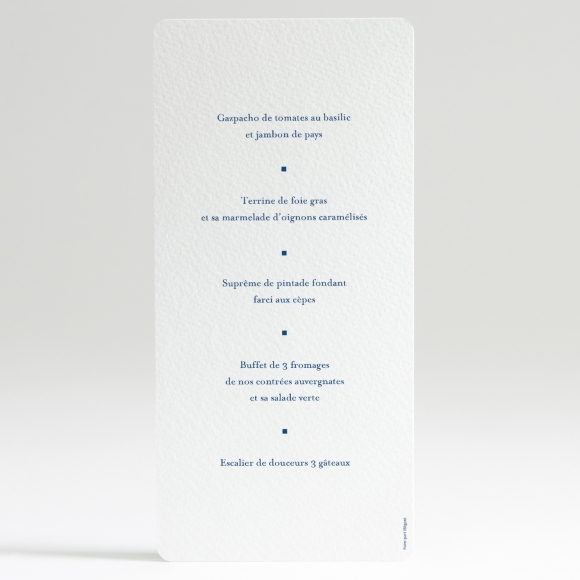 Menu mariage Contemporain