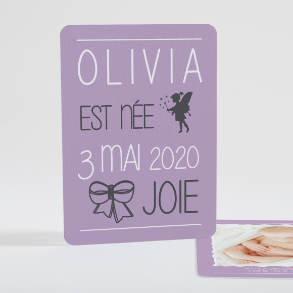 Faire-part de naissance Symboles de joie Fille