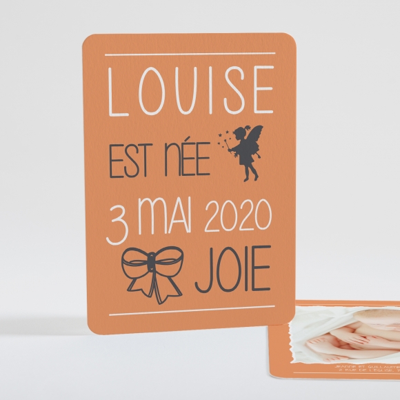 Faire-part de naissance Symboles de joie Fille