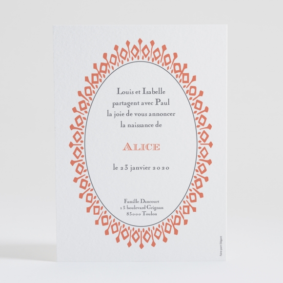 Faire-part de naissance Berceau chic