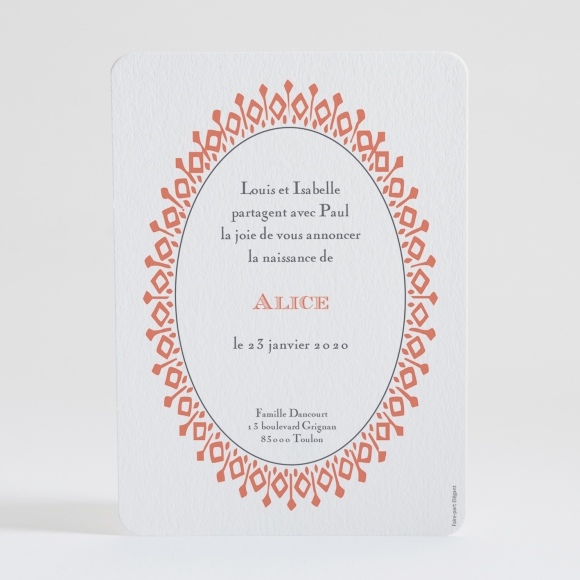 Faire-part de naissance Berceau chic