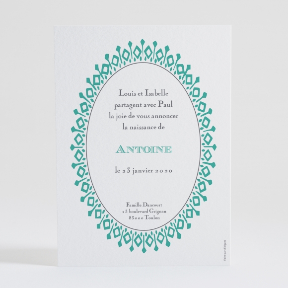 Faire-part de naissance Berceau chic