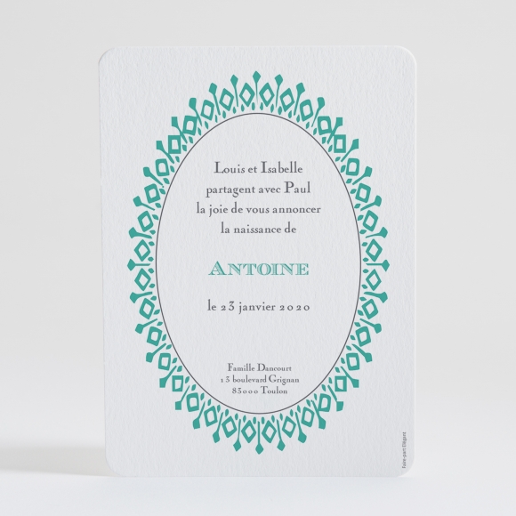 Faire-part de naissance Berceau chic