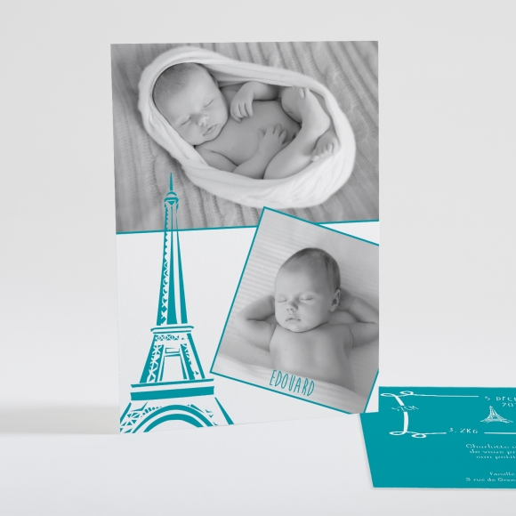 Faire-part de naissance Paris chic