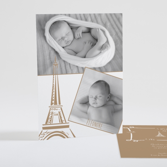 Faire-part de naissance Paris chic