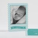 Faire-part de naissance Petites rayures diagonales