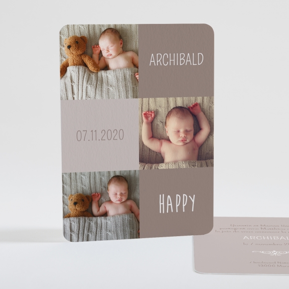 Faire-part de naissance Happy photos