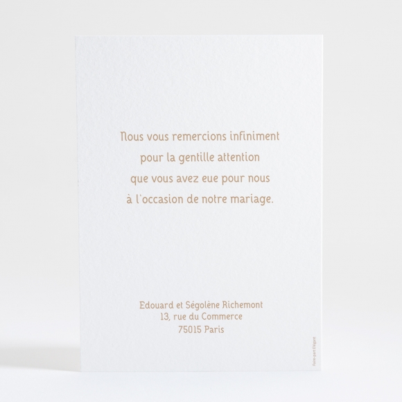 Remerciements mariage Kraft classique