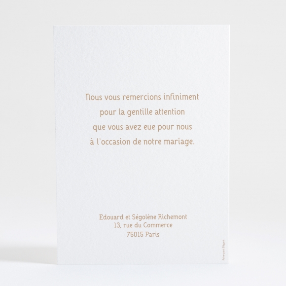 Remerciements mariage Kraft classique