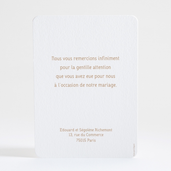 Remerciements mariage Kraft classique