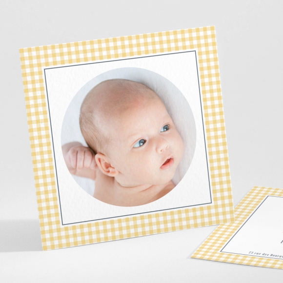 Faire-part de naissance Petit vichy photo