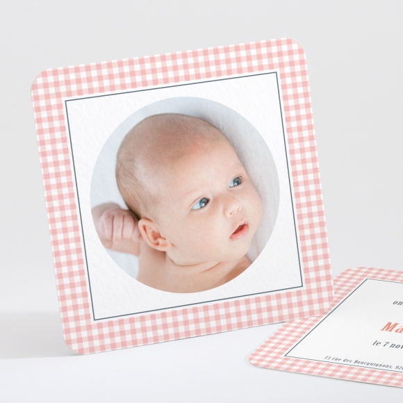 Faire-part de naissance Petit vichy photo