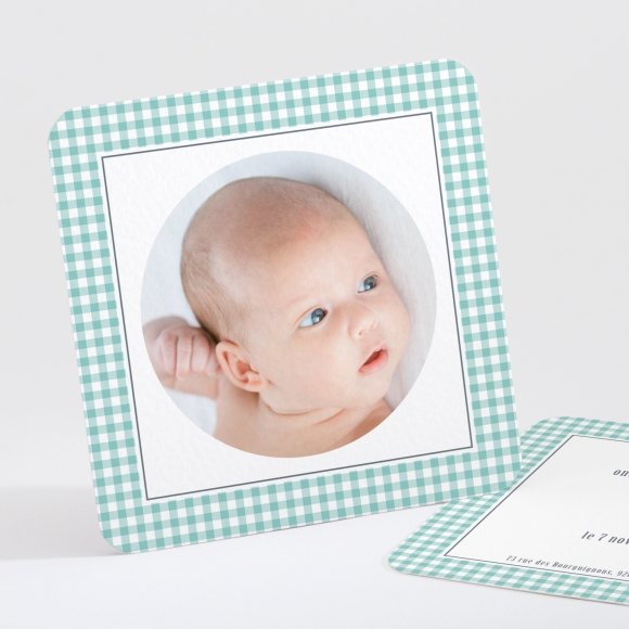 Faire-part de naissance Petit vichy photo