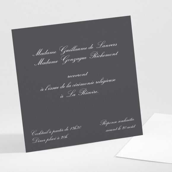 Carton d'invitation mariage Elégant lys couronné