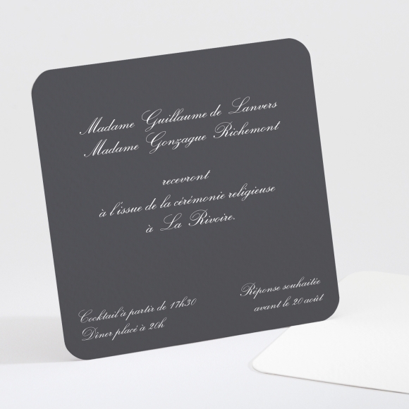 Carton d'invitation mariage Elégant lys couronné