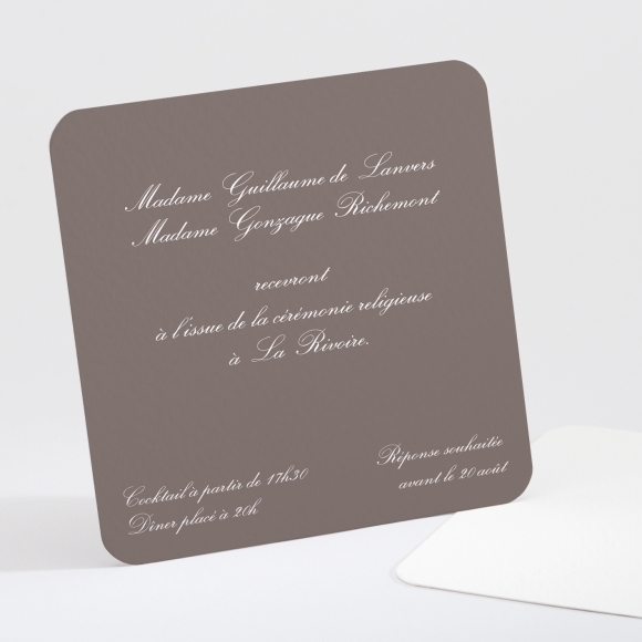 Carton d'invitation mariage Elégant lys couronné