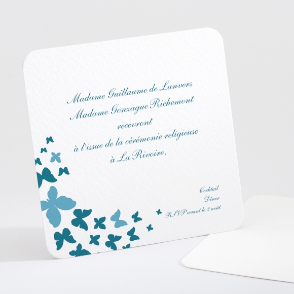 Carton d'invitation mariage Cœur de papillons