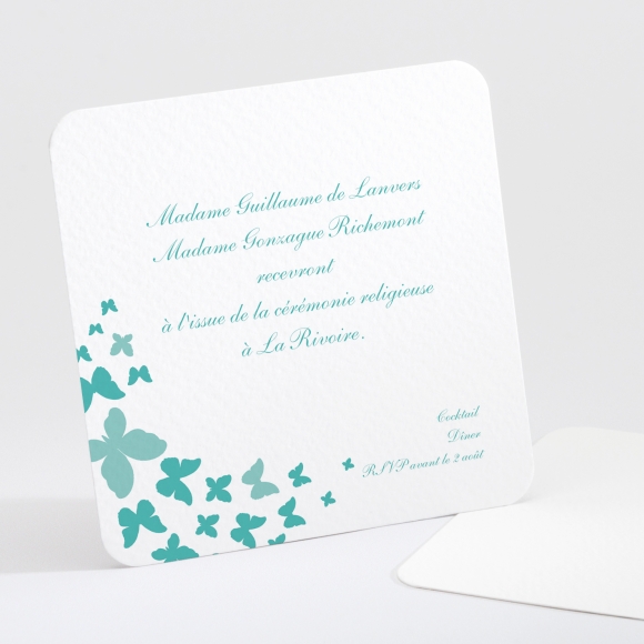 Carton d'invitation mariage Cœur de papillons