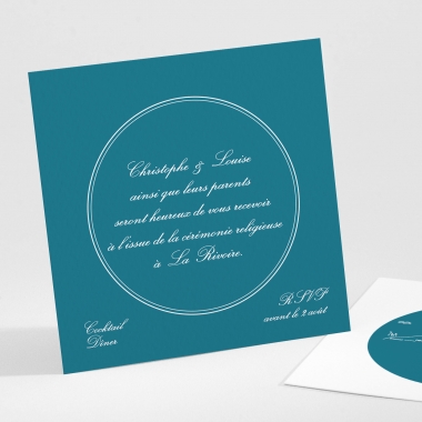 Carton d'invitation mariage Médaillon élégant