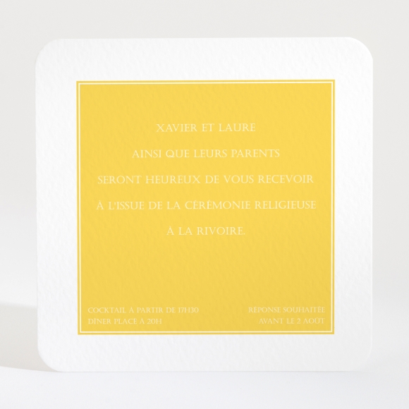 Carton d'invitation mariage Mimosa