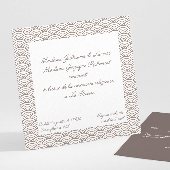 Carton d'invitation mariage Pattern tendance vague