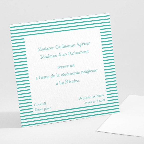 Carton d'invitation mariage Jolie marinière