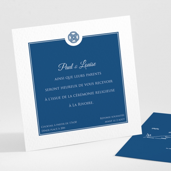 Carton d'invitation mariage Uni & chic