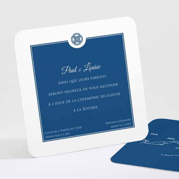 Carton d'invitation mariage Uni & chic