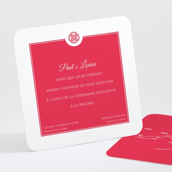 Carton d'invitation mariage Uni & chic